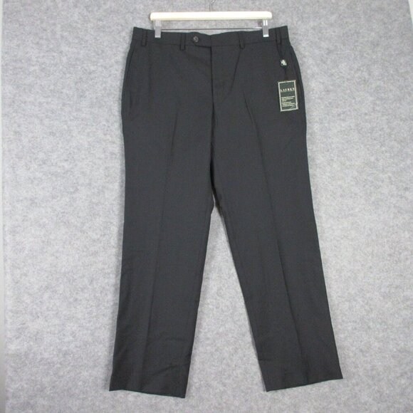 Ralph Lauren Total Comfort Men Wool Pant Straight Classic Career 36 Black 378 - Picture 1 of 11